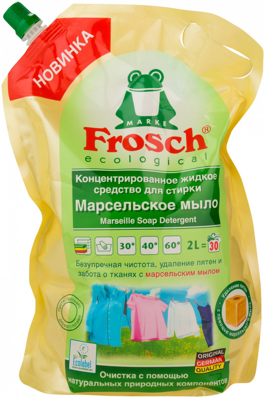 Гель для прання FROSCH Морські мінерали, універсальний, автомат, 2л